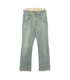 アー・ヴェ・ヴェ オム ミッシェルクラン a.v.v HOMME デニム パンツ 刺繍 ブーツカット ユーズド加工 44 青