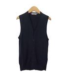 ベスト ニット ウール M 紺 ネイビー
