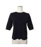 ボールジー BALLSEY トゥモローランド ニット セーター 後ろ パールボタン シルク混 七分袖 S 黒