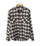 カンサイジーンズ KANSAI JEANS オンブレチェック シャツ 長袖 LL 紫 黒 白