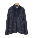 チャンピオン CHAMPION フリース ハーフジップ プルオーバー 幾何学模様 M 紺 ネイビー