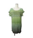 ベラルディ BERARDI カットソーチュニック フレンチスリーブ 千鳥格子 4 緑 グリーン
