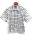 チャップス CHAPS RALPH LAUREN シャツ 半袖 チェック L ベージュ 紺 ネイビー /RT