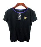 ラルフローレン RALPH LAUREN カットソー Uネック 半袖 M 黒 ブラック /RT