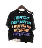  マテリアルブルービズ MATERIAL BLUE BIS Tシャツ カットソー オープンショルダー プリント 半袖 150 黒 ブラック 白 ホワイト 緑 グリーン オレンジ 紫 パープル /MS ●RY