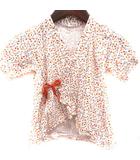  ノーブランド ルームウェア 甚平 半袖 総柄 120 アイボリー オレンジ /RT ●RY