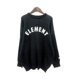 エレメント ELEMENT ニット セーター 総柄 長袖 F 黒 ブラック /MN ●RY