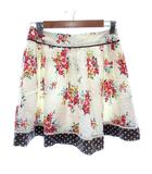 オリーブデオリーブ OLIVE des OLIVE プリーツスカート ひざ丈 花柄 レース ドット アイボリー 白 ホワイト /AU ●RY