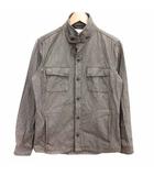メンズメルローズ MEN'S MELROSE シャツジャケット ミリタリー 斜めストライプ 長袖 4 L ベージュ /YK