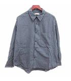 フリークスストア FREAKS STORE カジュアルシャツ チェック 長袖 L 紺 ネイビー 白 ホワイト /YK