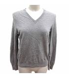 ヒューマンウーマン HUMAN WOMAN ニット カットソー Vネック ウール 長袖 L グレー /YK