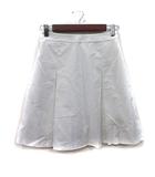 エフデ ef-de フレアスカート ひざ丈 ボーダー 7 S 白 ホワイト /YI