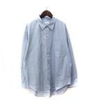 フリークスストア FREAKS STORE シャツ 長袖 ストライプ M 紺 ネイビー 白 ホワイト /YI