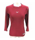 ミズノ MIZUNO スポーツウェア カットソー ロゴプリント 七分袖 M 赤 レッド /YK