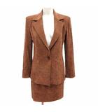 ボディードレッシング BODY DRESSING セットアップ スーツ テーラードジャケット 肩パッド付 タイトスカート ミニ フェイクスエード M 茶 ブラウン /YK