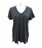 ラディエイト RADIATE Tシャツ カットソー Vネック 合成皮革 半袖 9号 M チャコールグレー /YK