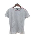 Tシャツ カットソー ボーダー 半袖 M 黒 ブラック 白 ホワイト 赤 レッド /MS