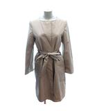 ユナイテッドアローズ UNITED ARROWS ノーカラーコート ロング 総裏地 ウエストマーク 38 M ベージュ /AU