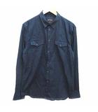 ザラマン ZARA MAN ウエスタンシャツ 長袖 L 紺 ネイビー /YK