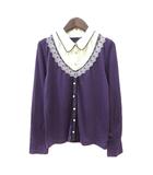 アクシーズファム axes femme ニット カットソー レース 長袖 切替 M 紫 パープル /MN
