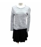 プラステ PLST ワンピース ミニ ドッキング 長袖 2 M グレー 黒 ブラック /YK