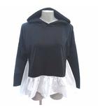  フィフス fifth パーカー プルオーバー フェイクレイヤード 長袖 黒 ブラック 白 ホワイト /YK