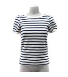 カオン Kaon カットソー ボーダー 半袖 36 S 紺 ネイビー アイボリー /YI