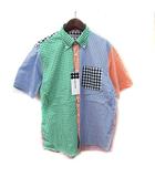 ドゥクラッセ DoCLASSE シャツ ボタンダウン ストライプ ギンガムチェック 半袖 M マルチカラー /YI