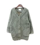 B&Y ユナイテッドアローズ BEAUTY&YOUTH ビューティー&ユース ノーカラーコート ボア 緑 グリーン /MN