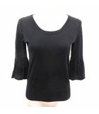 ドゥーズィエムクラス DEUXIEME CLASSE ニット カットソー フレアスリーブ 七分袖 ウール 黒 ブラック /YK