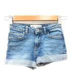 ザラ ZARA KIDS デニムパンツ ジーンズ ショート ウォッシュ加工 ロールアップ 116 紺 ネイビー /MN ●RY