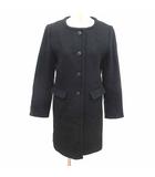 イエナ IENA ノーカラーコート 総裏地 ウール 38 M 黒 ブラック /YK