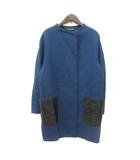 ユナイテッドアローズ UNITED ARROWS ノーカラーコート 総裏地 38 M 紺 ネイビー /MN