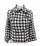 ルール RULe ステンカラーコート ショート丈 総裏地 千鳥格子 S 黒 ブラック 白 ホワイト /YK