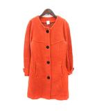ププラ PUPULA ノーカラーコート シングル 38 M オレンジ /MN