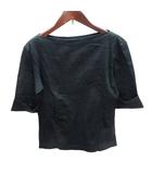 RALPH カットソー スラッシュドネック ロールアップ 三分袖 半袖 M 黒 ブラック /AU