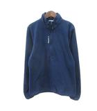 リーボック Reebok ジャケット フリース プルオーバー ハーフジップ 刺繍 長袖 M 紺 ネイビー /MN