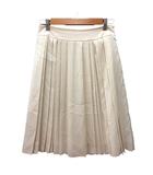 プリーツスカート ひざ丈 38 M ライトベージュ アイボリー /MN