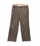 ヒューマンウーマン HUMAN WOMAN ワイドパンツ チェック 2 M 茶 ブラウン /YK