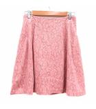 エフデ ef-de フレアスカート ひざ丈 総レース 9 M ピンク /YK