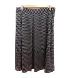 ヒューマンウーマン HUMAN WOMAN スカート フレア ロング 総柄 3 黒 ブラック /RT