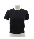 ニット カットソー ウール 半袖 M 黒 ブラック /MS