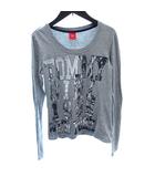 カットソー Tシャツ ロンT プリント 長袖 S グレー /AU