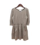 エフデ ef-de ワンピース ミニ ボーダー 七分袖 9 M ベージュ /MN