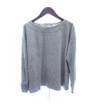 ヒューマンウーマン HUMAN WOMAN カットソー ボートネック 前絞り 長袖 M グレー /AU