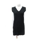 ラグナムーン LagunaMoon ニットワンピース ミニ ノースリーブ F 黒 ブラック /YI