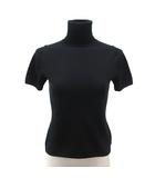 エフデ ef-de ニット カットソー タートルネック ウール 半袖 9 黒 ブラック /MS