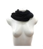 スヌード マフラー ニット 透かし編み M 黒 ブラック /MS