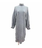 ジーナシス JEANASIS ワンピース ロング ニット ハイネック 長袖 F グレー /YK