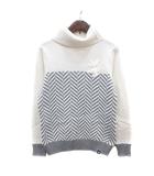 アドミラル Admiral ニット セーター タートルネック ヘリンボーン柄 S グレー /MN